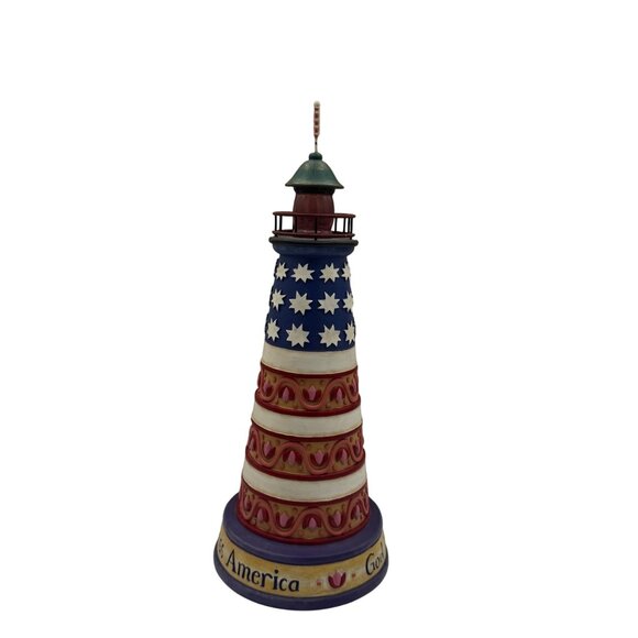 Jim Shore Heartwood Creek One Nation Under God Patriotic Lighthouse Figurine - Picture 4 of 7